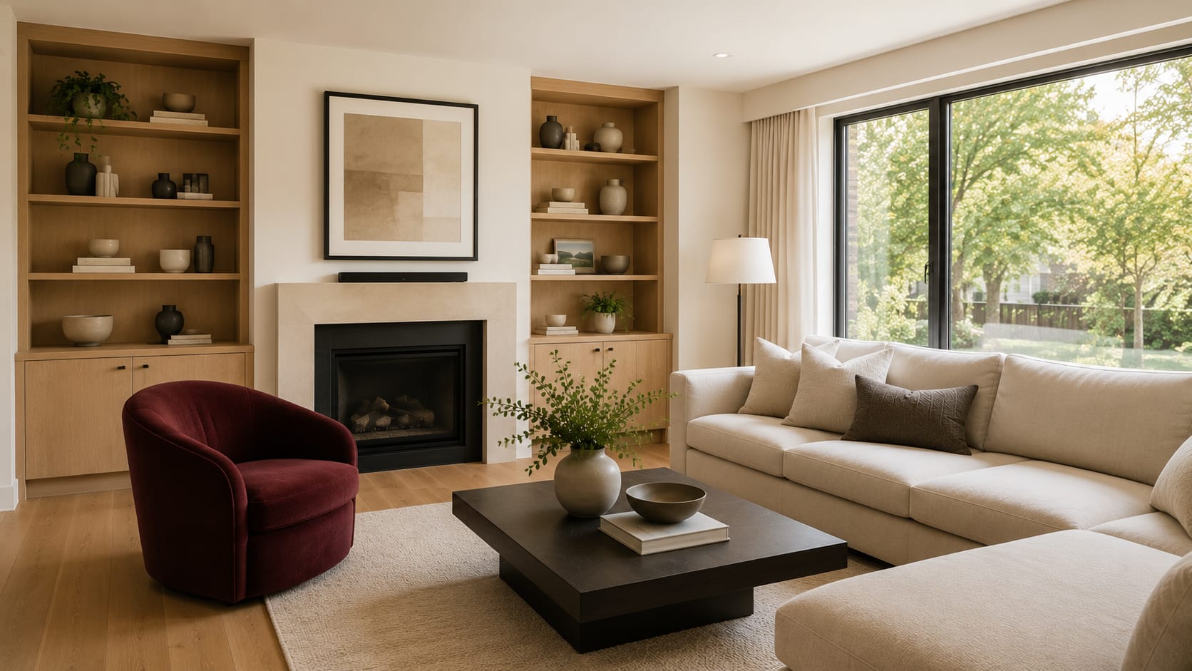 A warm, finished living space renovated by iDream Reno